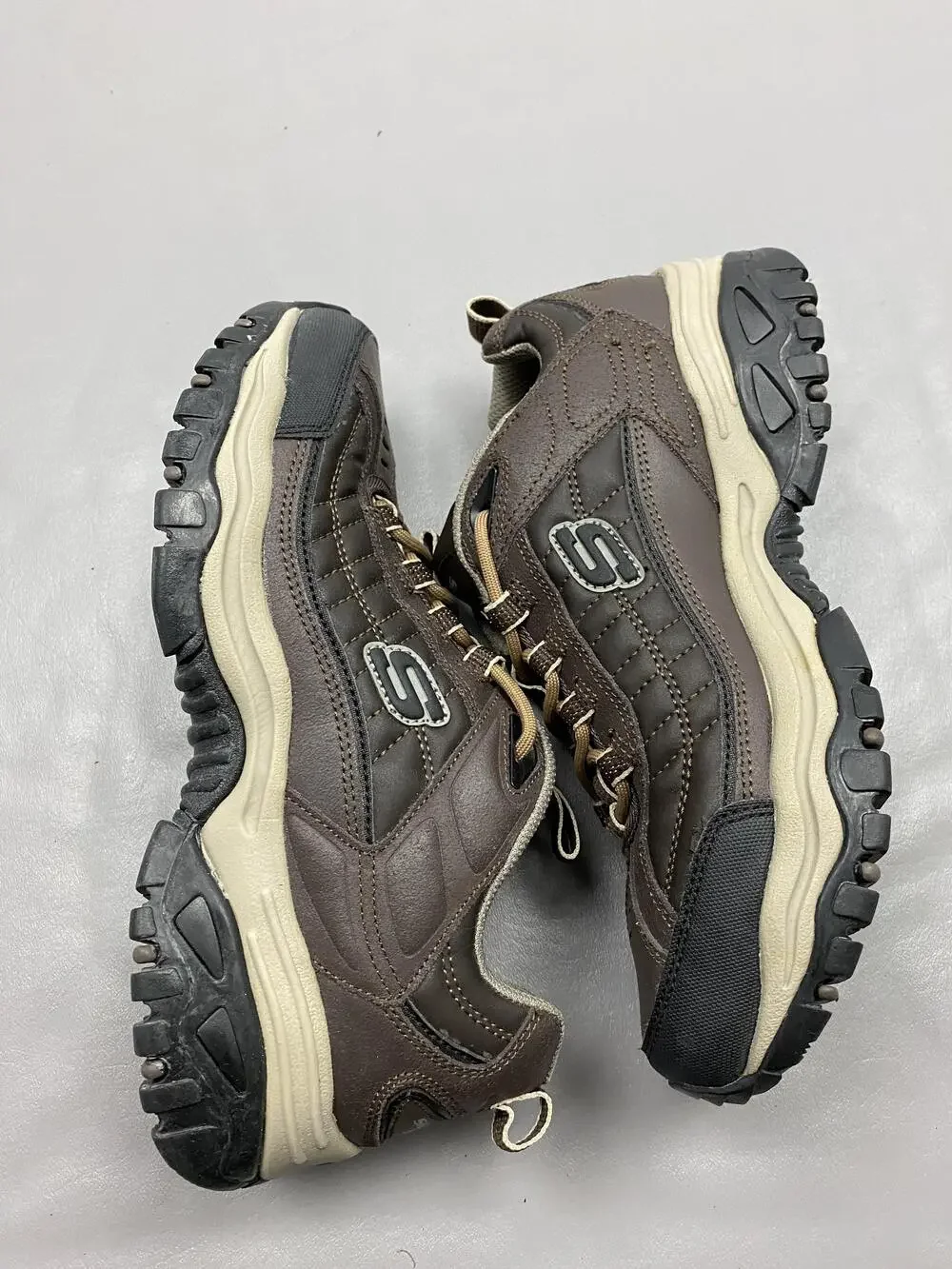 Skechers Sport SN 50172 Shoes Mens Size 8 Brown Leather Low Top Walking Sneakers